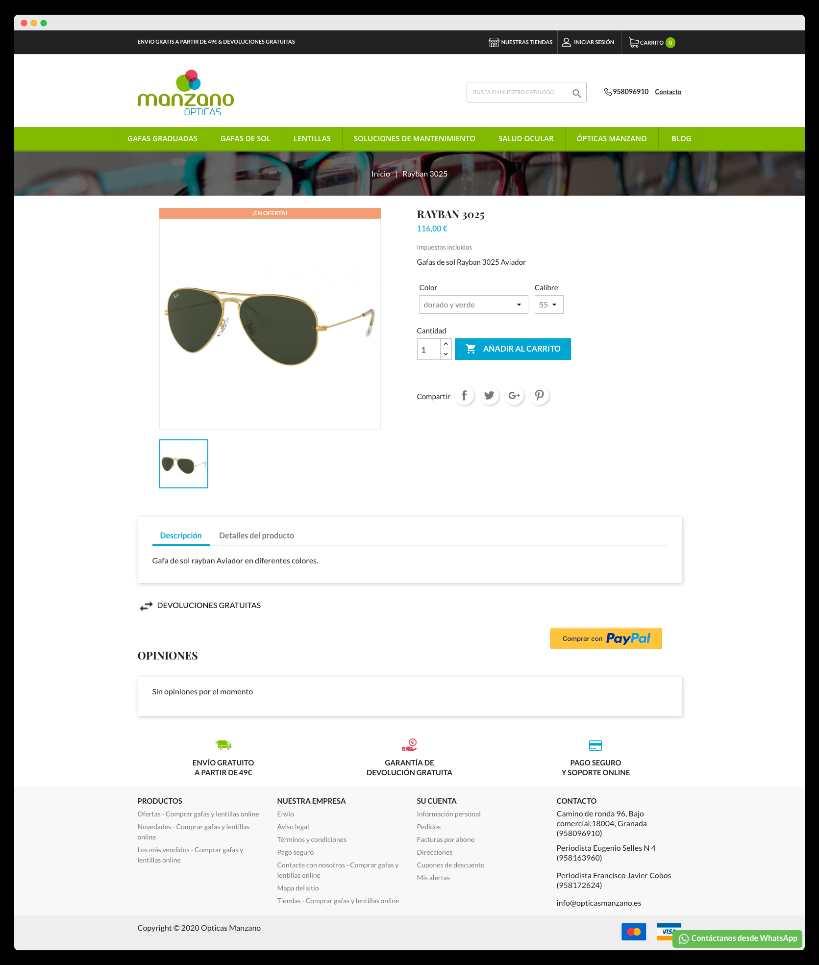 Imagen adicional 1 del proyecto Tienda Online Opticas Manzano